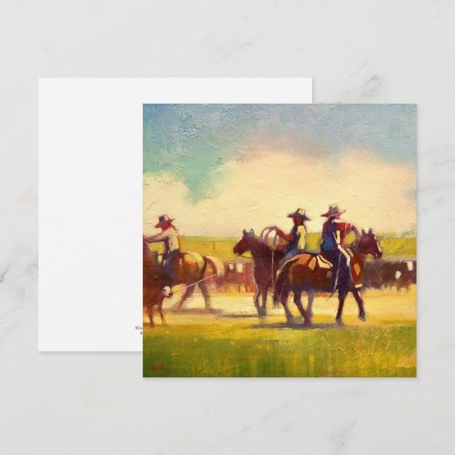 Cartão de Nota Quadrado (Frente/Verso)