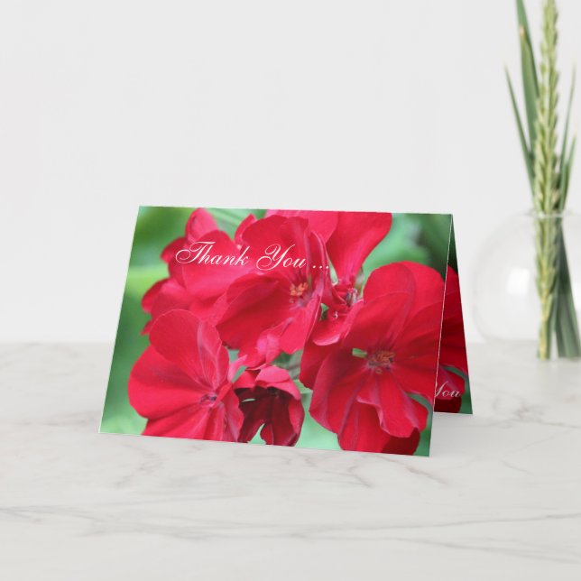 Cartão de Nota Red Flowed Obrigado (Frente)