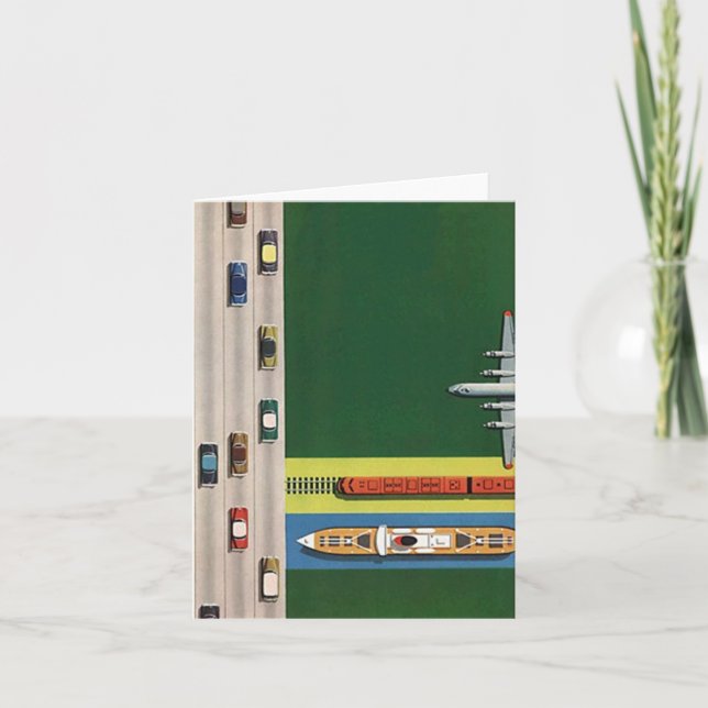 Cartão de nota retro do vazio da viagem dos modos (Frente)