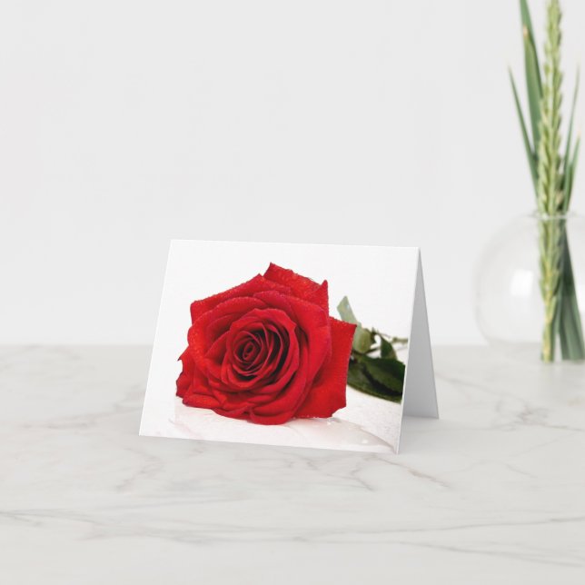 Cartão de Nota Rosa Vermelha (Frente)