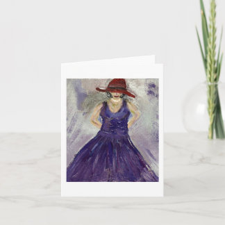 Cartão de nota roxo do vestido