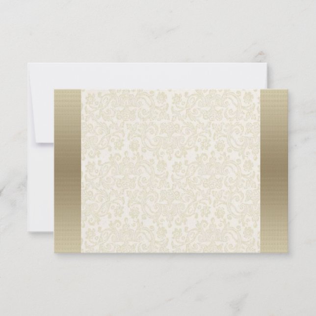 Cartão de Nota RSVP de Damask de Localidade (Frente)