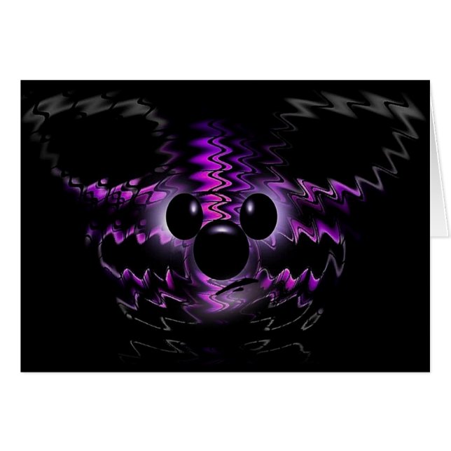 Cartão de Nota/Saudação de Urso Roxo (Frente Horizontal)