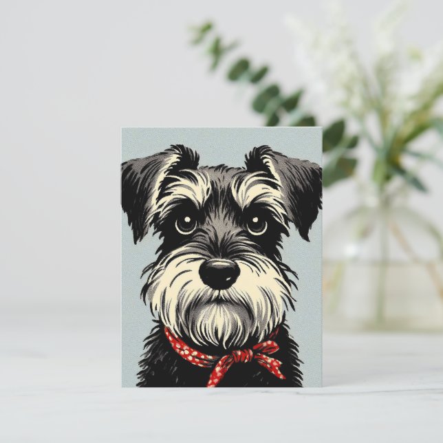 Cartão de Nota Schnauzer (Em pé/Frente)