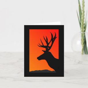 Cartão de Nota Silhueta de Stag