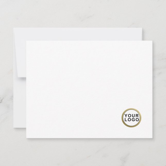 Cartão de Nota Simples Branco Mínimo para Logotipo (Frente)
