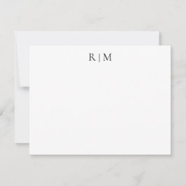 Cartão de Nota Simples Clássico de Dois Monogramas