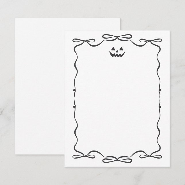cartão de nota simples de Halloween assustador (Frente/Verso)