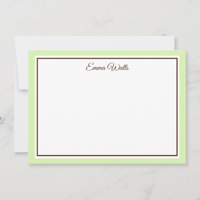 Cartão de Nota Simples de Nome Personalizado (Frente)
