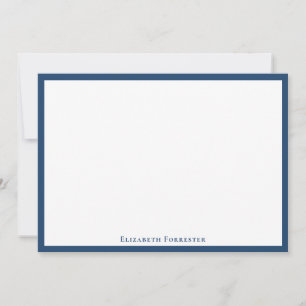 Cartão de Nota Simples Elegante Azul Egeu