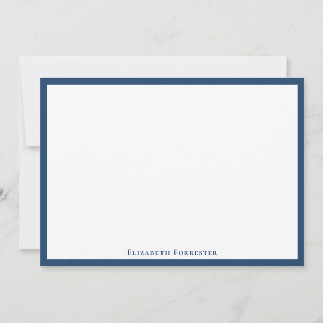 Cartão de Nota Simples Elegante Azul Egeu (Frente)