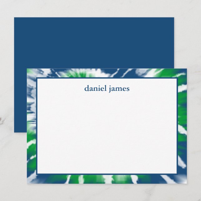 Cartão de Nota Simples Personalizado de Coluna Azu (Frente/Verso)