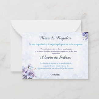 Cartão de Nota Simples Quinceañera Lluvia de Sobre