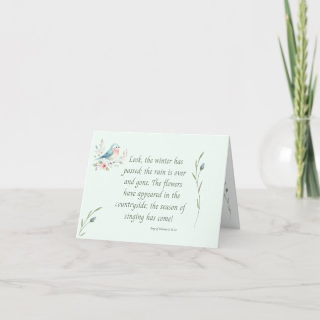 Cartão de Nota Solomon para Aves e Flores (Frente)