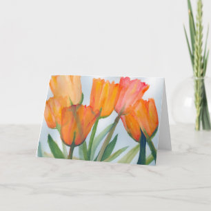 Cartão de Nota Tulipas Laranja
