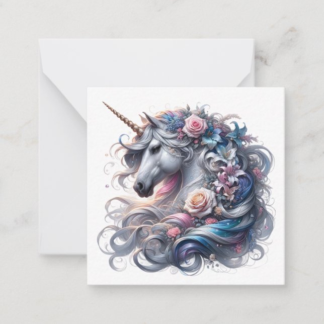 Cartão de Nota Unicorn (Frente)