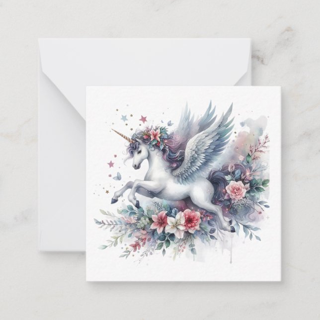 Cartão de Nota Unicorn (Frente)