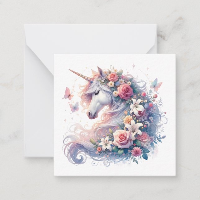 Cartão de Nota Unicorn (Frente)