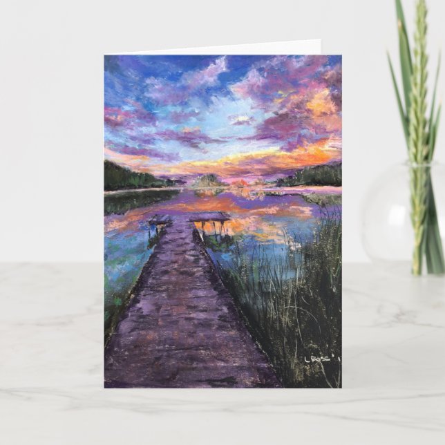 Cartão de nota vazio 5 x 7" na extremidade da doca (Frente)