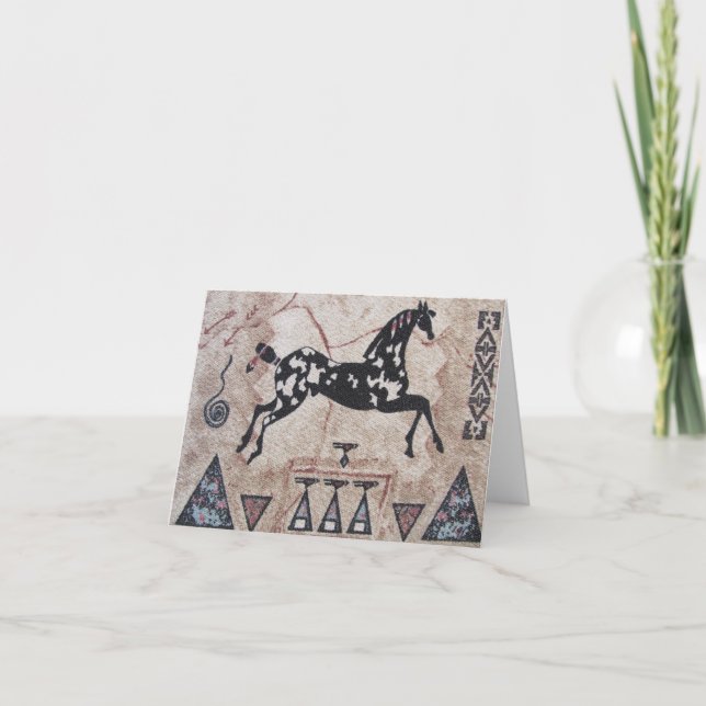 Cartão de nota vazio--Arte do nativo americano (Frente)