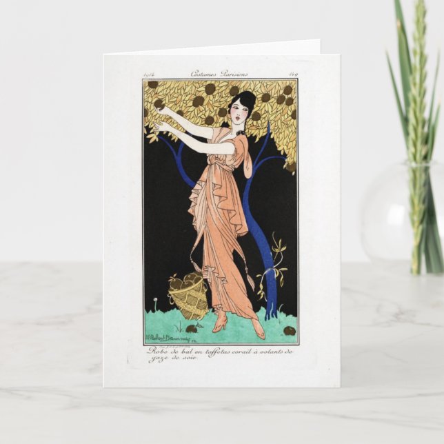 Cartão de nota vazio de Parisiens 1914 dos trajes (Frente)