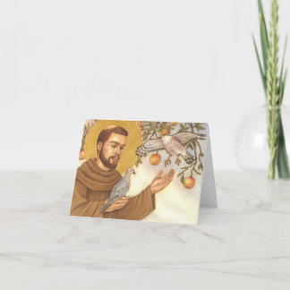 cartão de nota vazio St Francis & pássaros