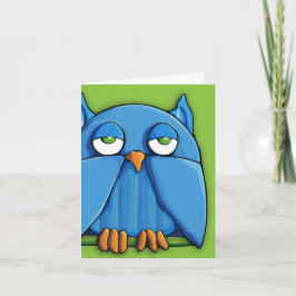 Cartão de Nota Verde Aqua Owl