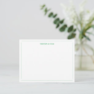 Cartão de Nota Verde Kelly Elegante Moderno