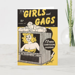 Cartão de Nota Vintage "TV Girls and Gags"