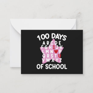 Cartão De Notas 100 Dias De Escola Alfabeto 100º Dia Professor 