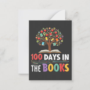 Cartão De Notas 100 dias nos Livros Dias do Professor de Livros Es