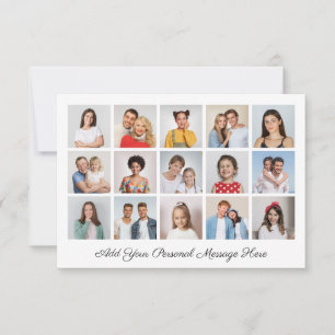 Cartão De Notas 15 Colagem de Fotos Adicione Seu Próprio Agradecim