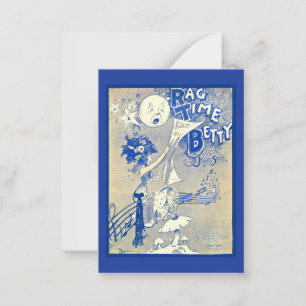 Cartão De Notas 1909 Ragtime Betty partiu para arte musical