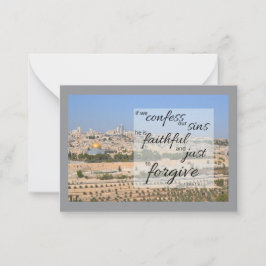 Cartão De Notas 1 John 1:9 Flat Notecard | He Forgives Sins