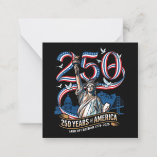 Cartão De Notas 250 Anos de Aniversário da América 1776 2026 