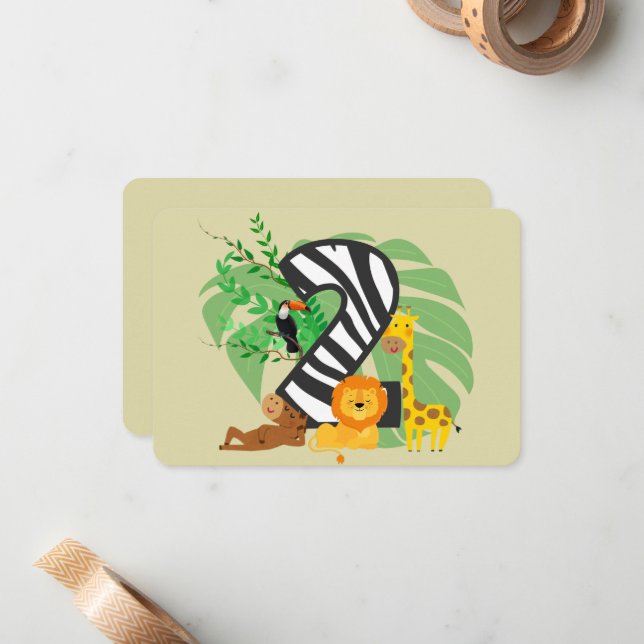 Cartão De Notas 2 years old! Happy Birthday baby! (Frente/Verso In Situ)