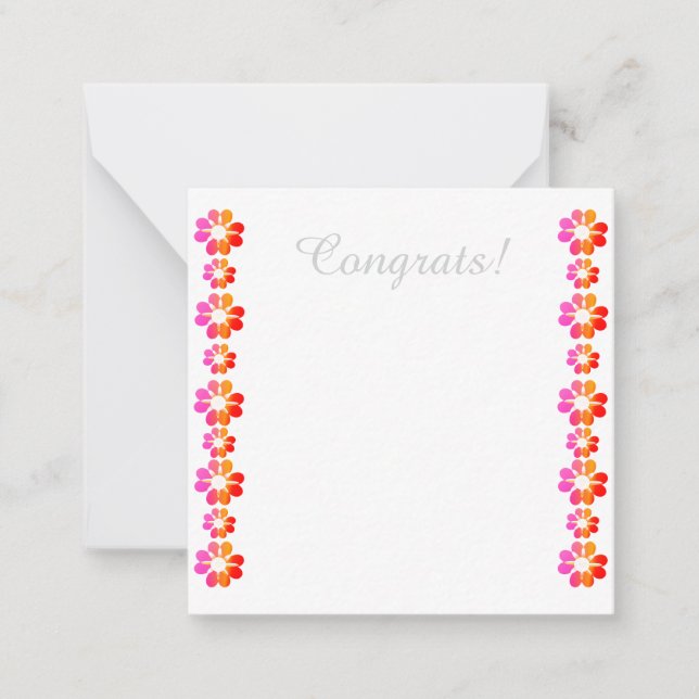 Cartão De Notas 30 Flor Vermelho Laranja (Frente)