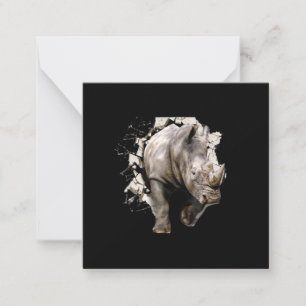 Cartão De Notas 3d Rinoceronte - Rinoceronte Animal Safari African