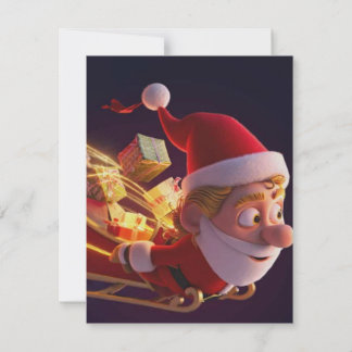 Cartão De Notas 3D Santa Claus Christmas Greeting Card – Festive H