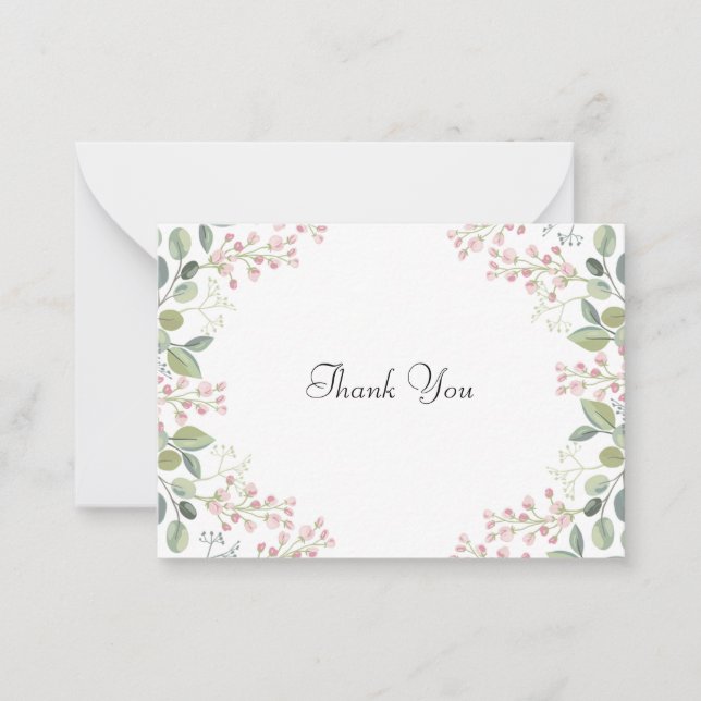 Cartão De Notas A Folha Verde Obrigado (Frente)