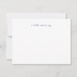 Cartão De Notas A Little Note to Say Navy Blue Script Stationery