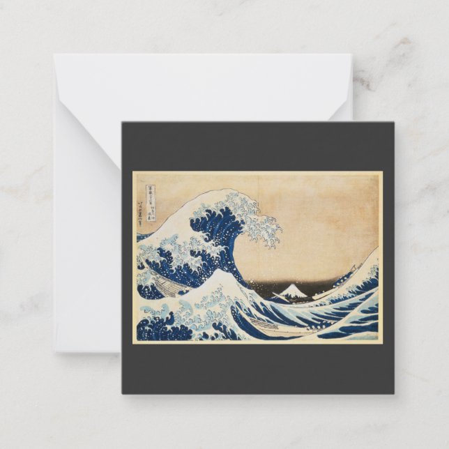 Cartão De Notas A onda de Excelentes de Kanagawa por Hokusai (Frente)