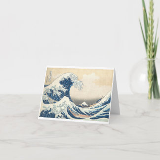 Cartão De Notas A onda Excelente de Kanagawa por Hokusai por volta