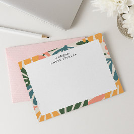 CARTÃO DE NOTAS A RETRO COLORIDA DEIXA UM CUTE BOTÂNICO BRUTO