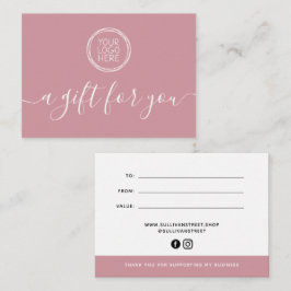 Cartão De Notas A rosa adicione seu Certificado de presente minima