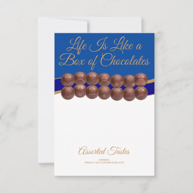 Cartão De Notas A Vida é Como uma Caixa de Chocolates (Frente)