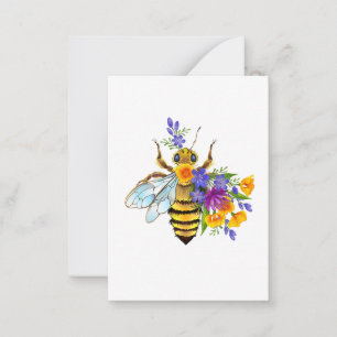 Cartão De Notas Abeja flor com plantas silvestres