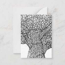 Cartão De Notas Abstract Tree Drawing Oval Shapes Design
