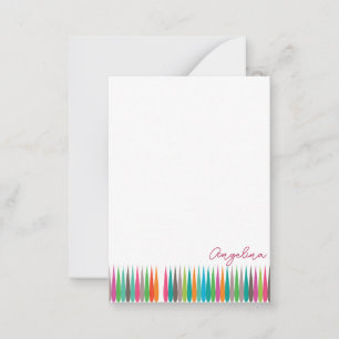 Cartão De Notas Abstrato arco-íris muda padrão Nome personalizado