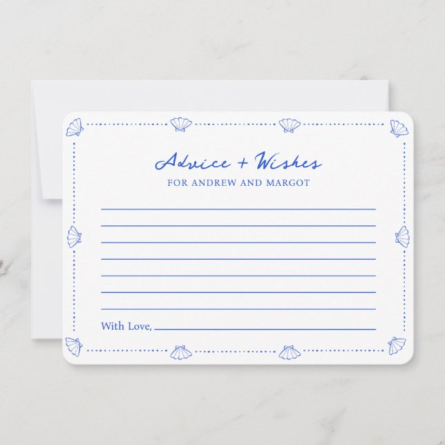 Cartão De Notas Aconselhamento e Desejos de Casamento Costeiro de  (Frente)